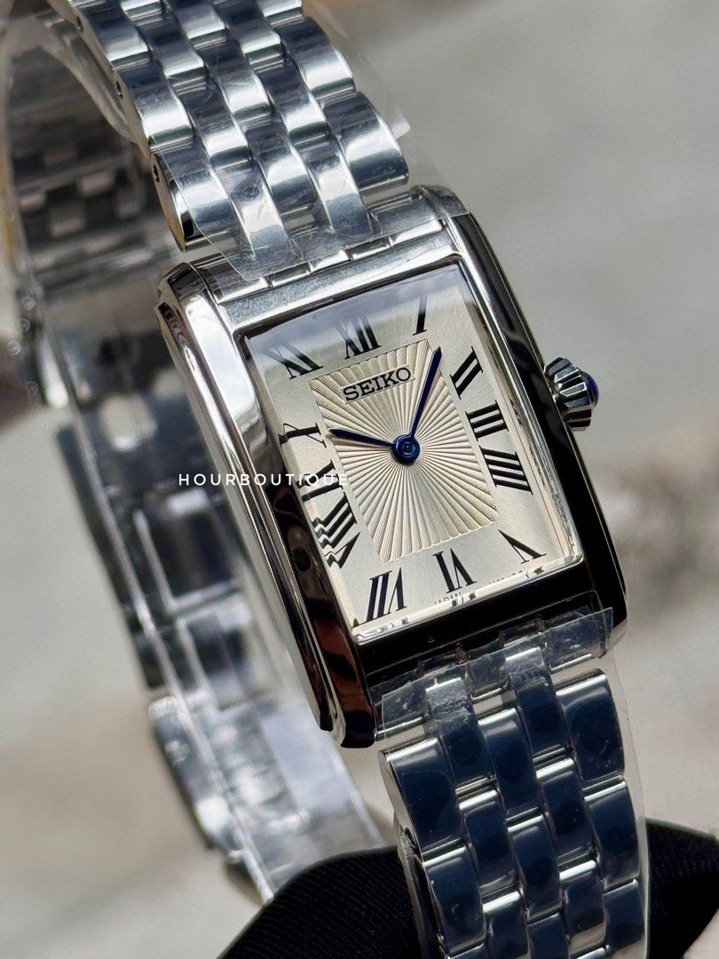 Brand New Seiko White Dial Rectangular Quartz Lady’s Watch SWR083P1