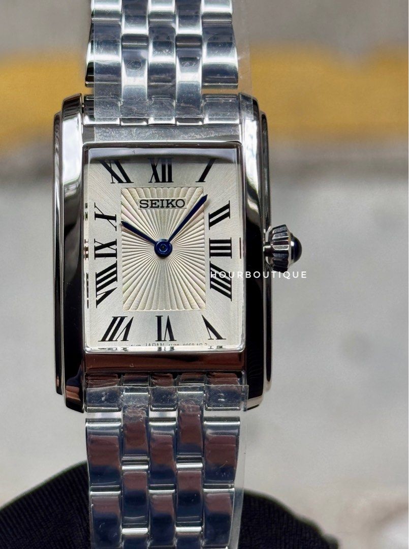 Brand New Seiko White Dial Rectangular Quartz Lady’s Watch SWR083P1