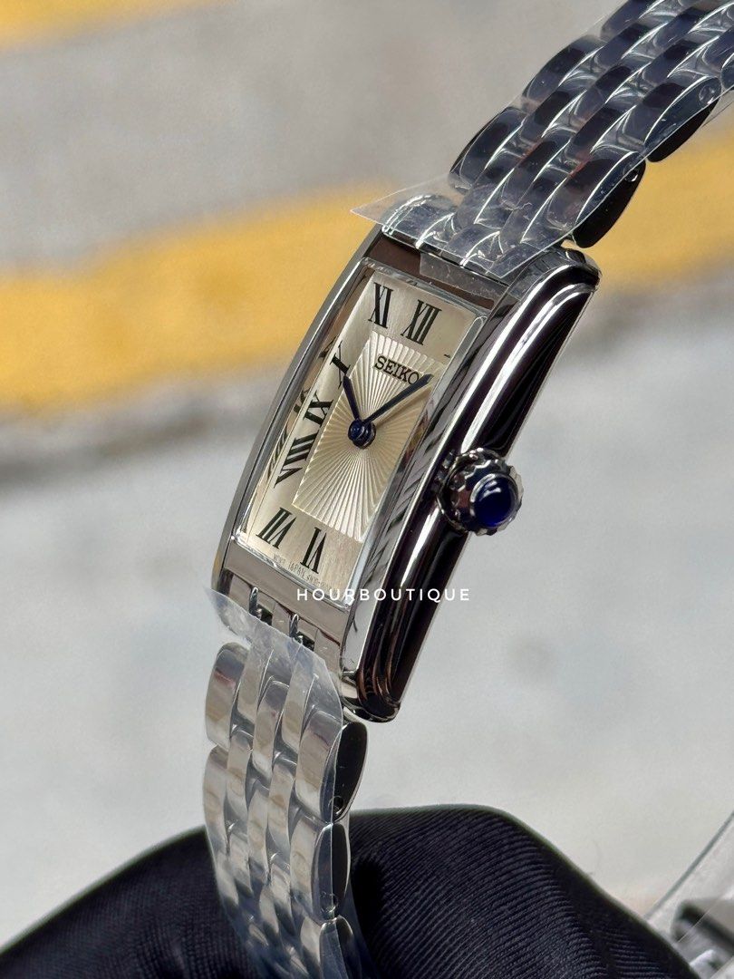Brand New Seiko White Dial Rectangular Quartz Lady’s Watch SWR083P1