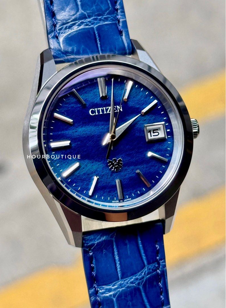 Brand New The Citizen Summer Night Blue Washi Paper Dial, Perpetual Calendar Eco-Drive AQ4100-22L