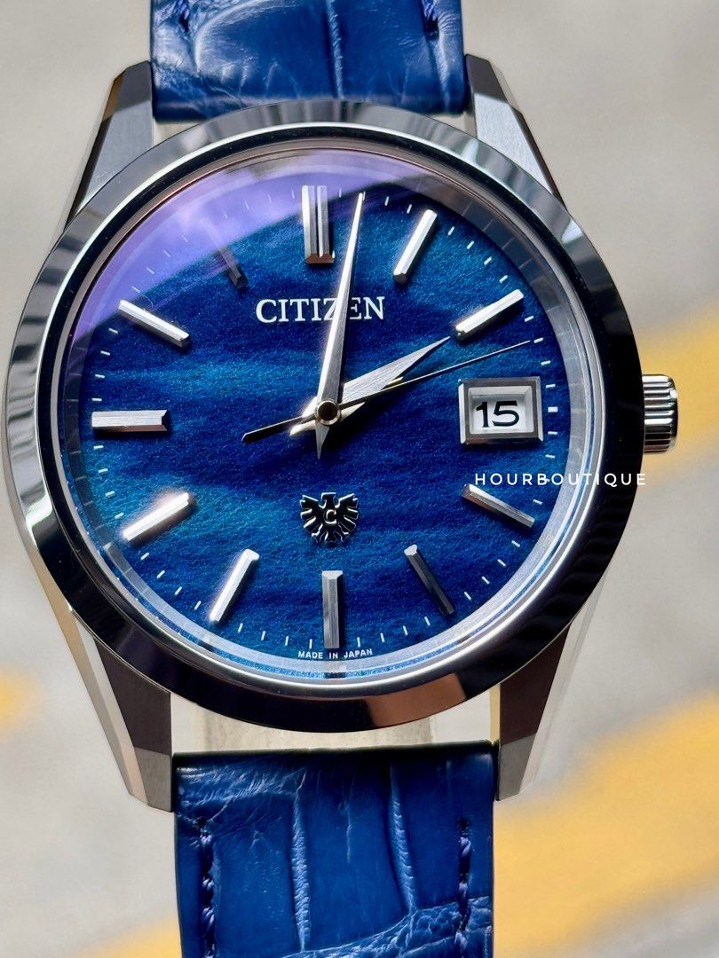 Brand New The Citizen Summer Night Blue Washi Paper Dial, Perpetual Calendar Eco-Drive AQ4100-22L