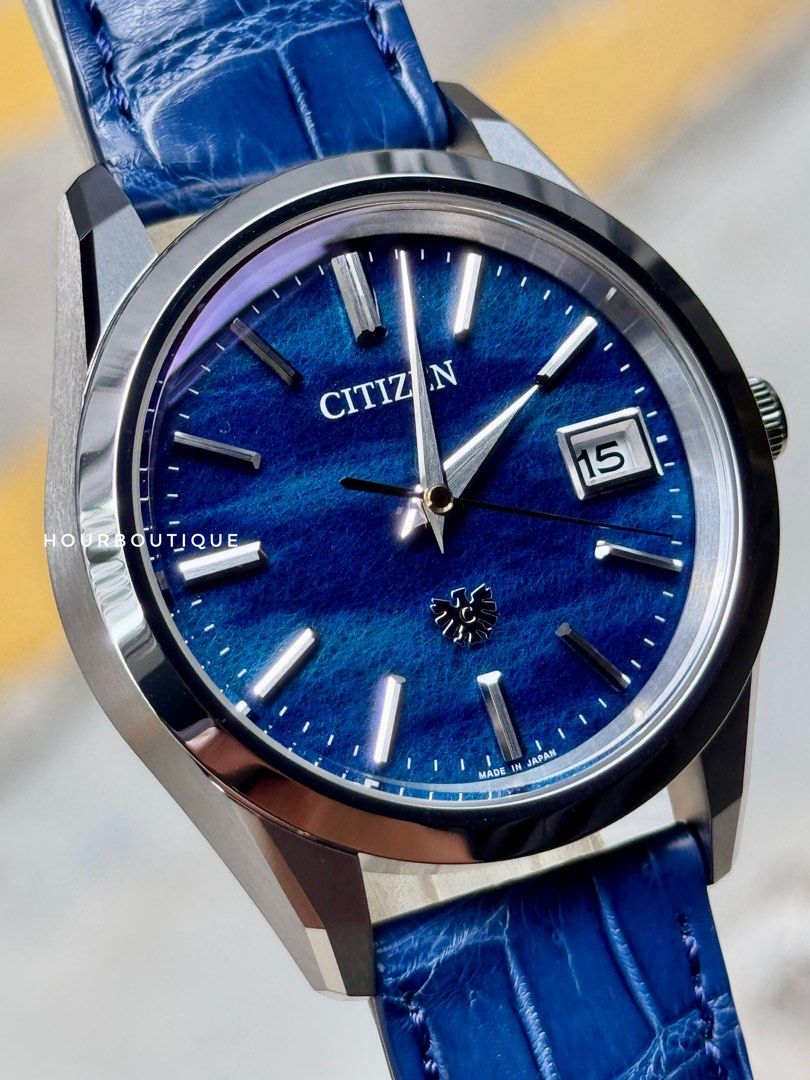 Brand New The Citizen Summer Night Blue Washi Paper Dial, Perpetual Calendar Eco-Drive AQ4100-22L