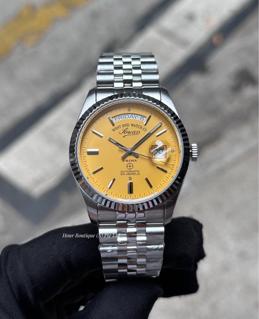 Brand New Westend Watch Co.41mm Yellow Dial Swiss Made Automatic Watch
