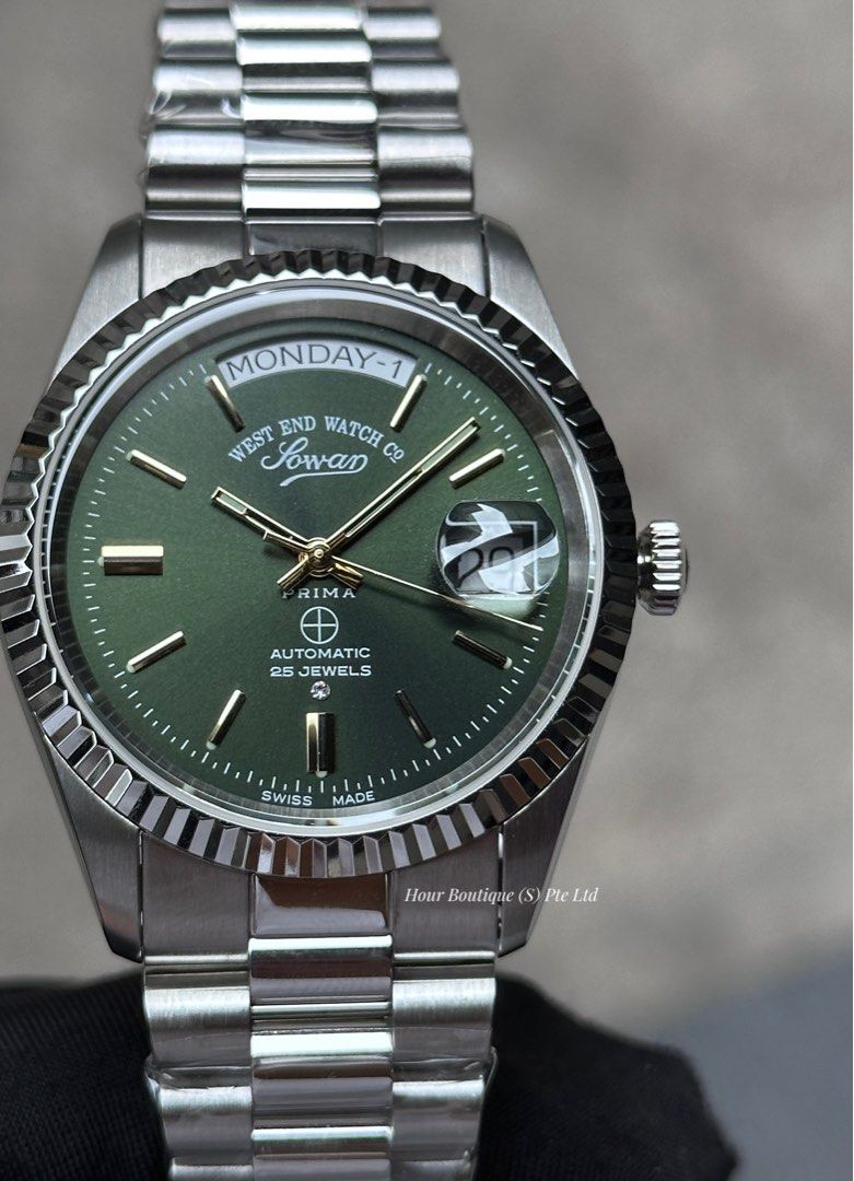 Brand New Westend Watch Co. Green Sunburst Dial Swiss Made Automatic Watch