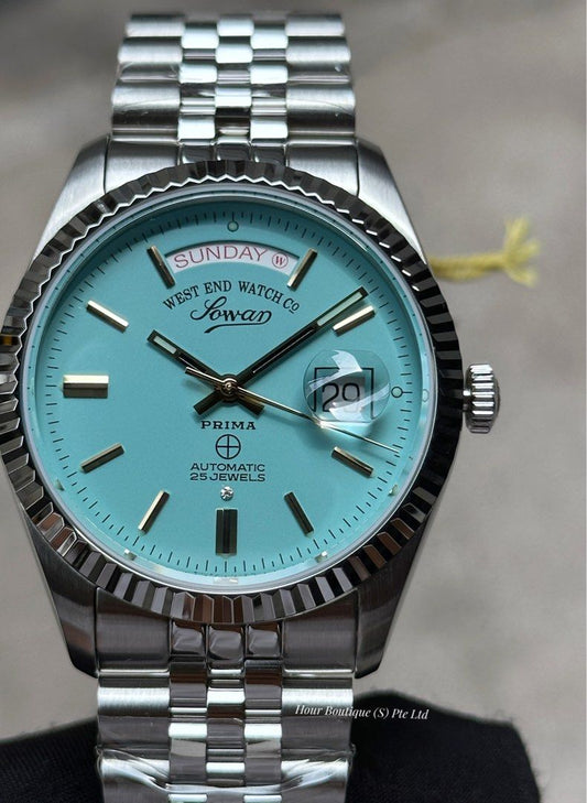 Brand New WestEnd Watch Co. Turquoise Blue Dial 41mm Swiss Made Automatic Watch