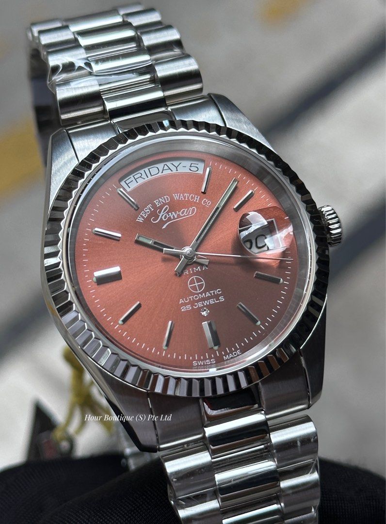 Brand New WESTEND Watch Company Brown Sunray Dial Swiss Made Automatic Watch