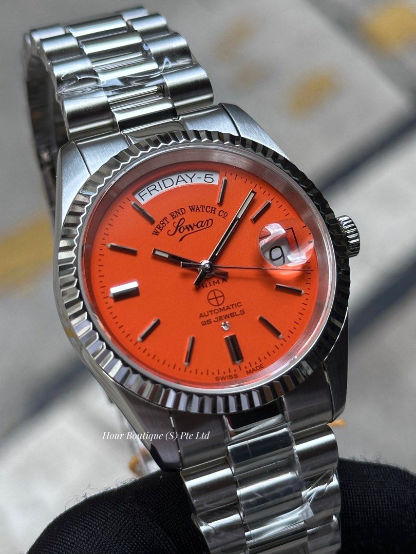 Brand New WESTEND Watch Company Matt Orange Dial Swiss Made Automatic Watch