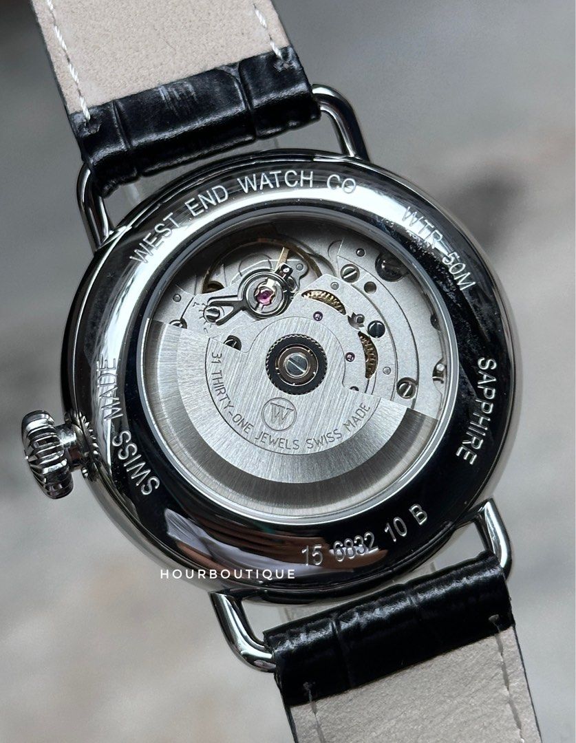 Brand New WESTEND Watch Company Sowar Automatic Mens Dress Watch White Porcelain Dial Swiss Made