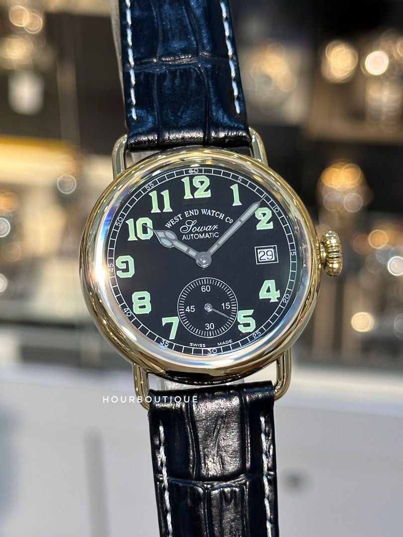 Brand New WESTEND Watch Company PVd Gold Case Black Dial Swiss Made Mens Automatic Watch