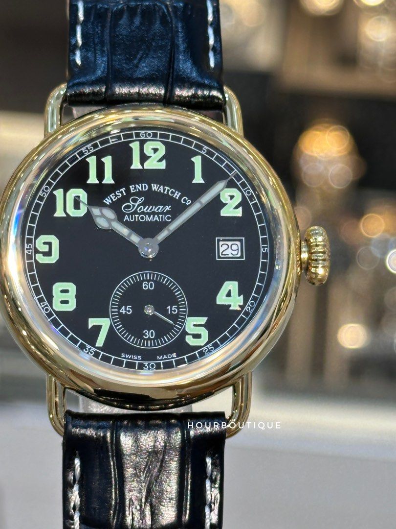 Brand New WESTEND Watch Company PVd Gold Case Black Dial Swiss Made Mens Automatic Watch