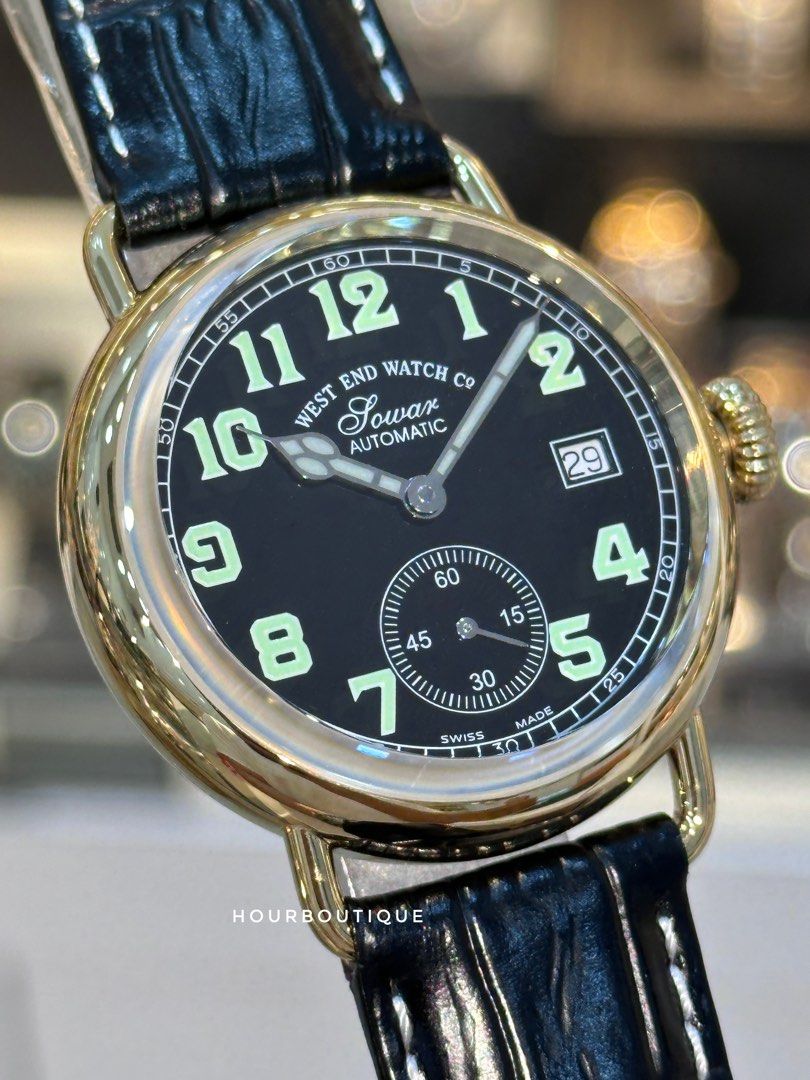 Brand New WESTEND Watch Company PVd Gold Case Black Dial Swiss Made Mens Automatic Watch