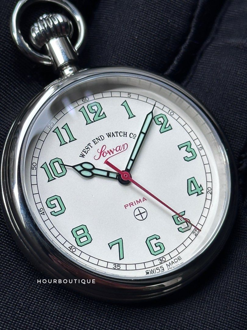 Brand New WestEnd Watch Company White Dial Swiss Made Quartz Pocket Watch