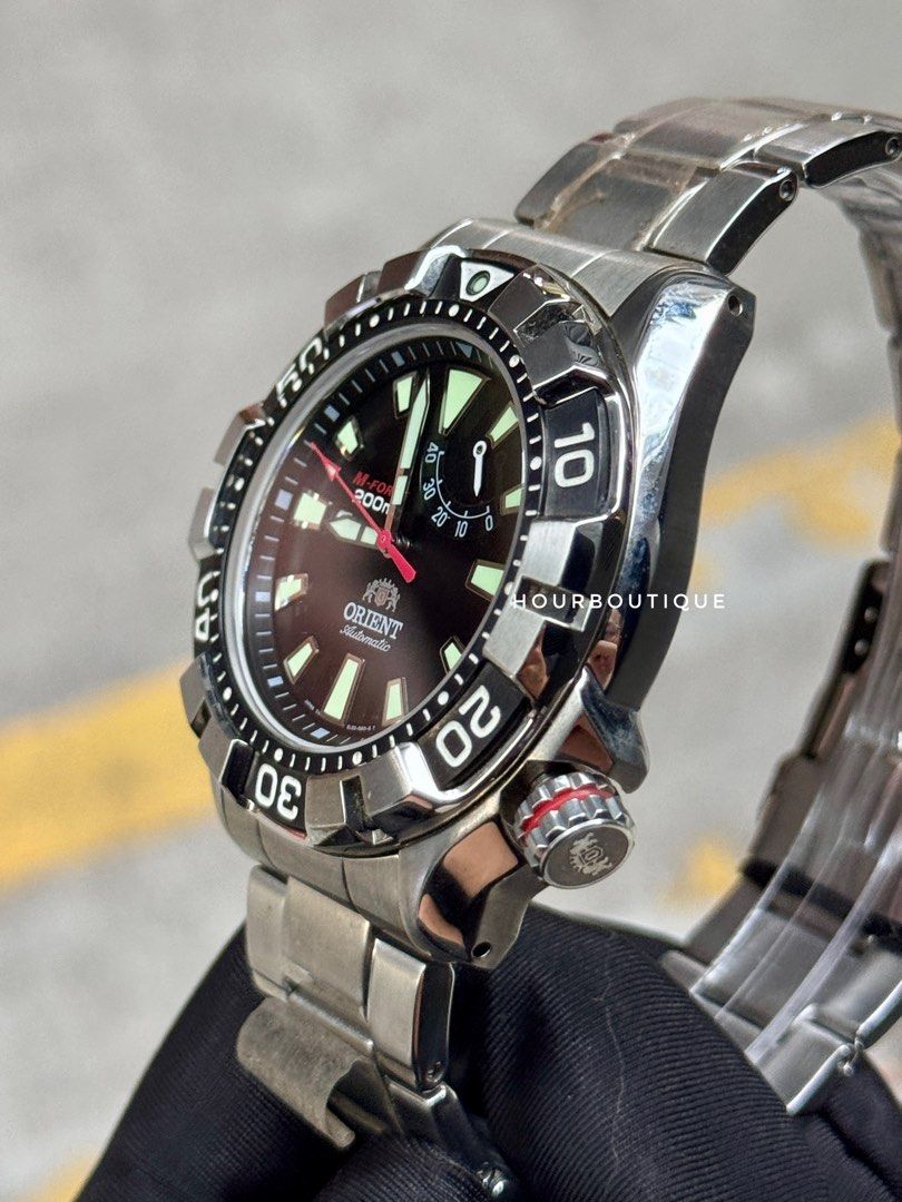 * NOS * Orient M-Force Black Dial Automatic Divers Watch SEL03001B