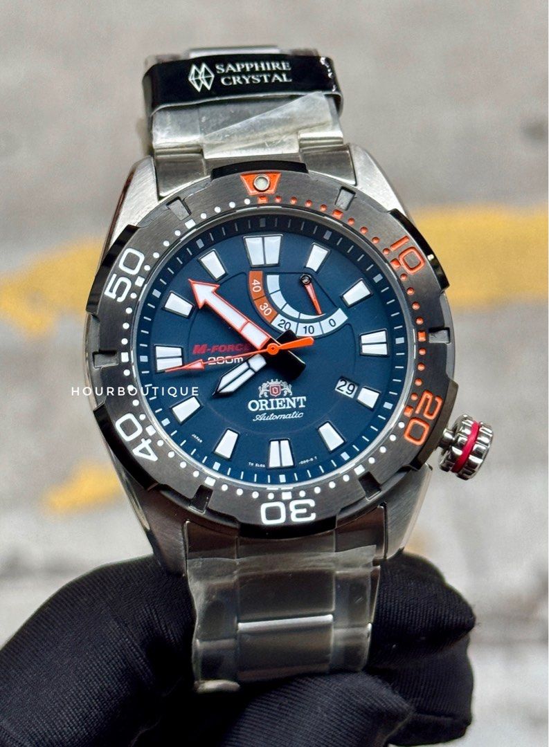 *NOS * Orient M-Force Blue Dial Automatic Divers Watch SEL0A002D