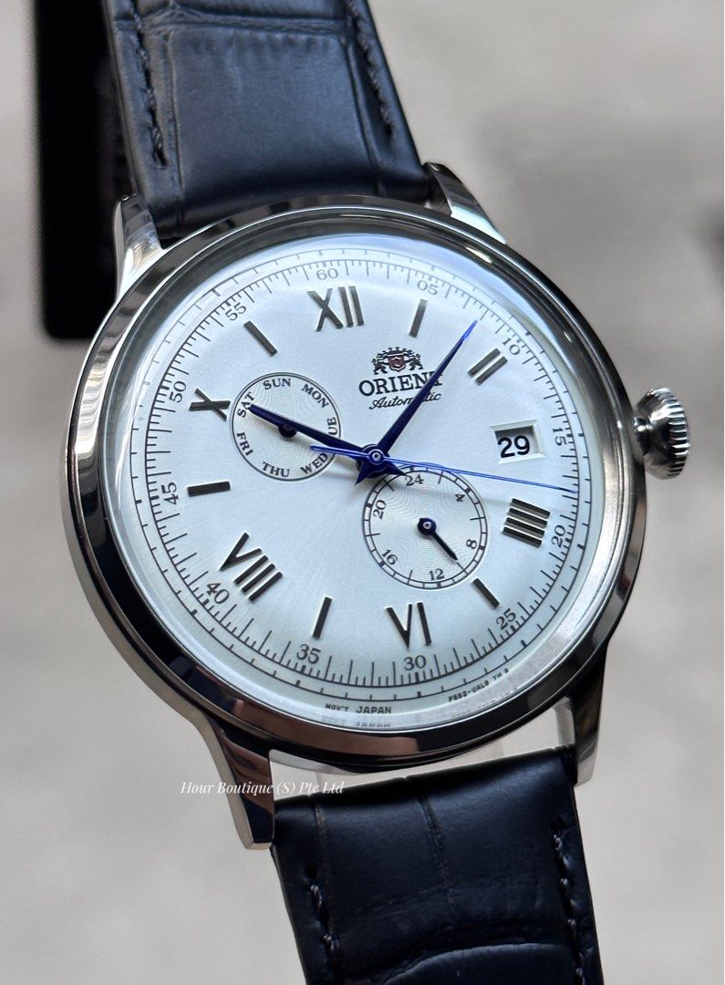 Orient Bambino Day Date White Dial Automatic Dress Watch RA-AK0701S