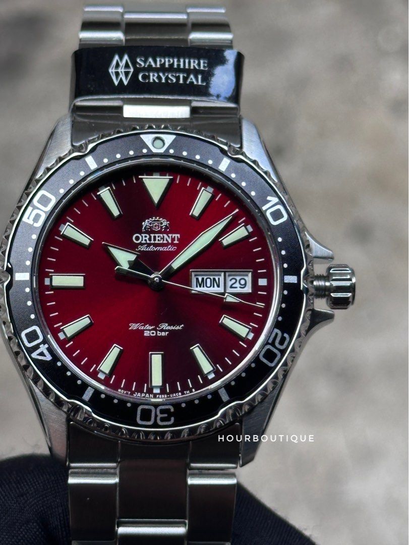 Orient Kamatsu Mako 3 Red Dial Mens Automatic Divers Watch RA-AA0003R