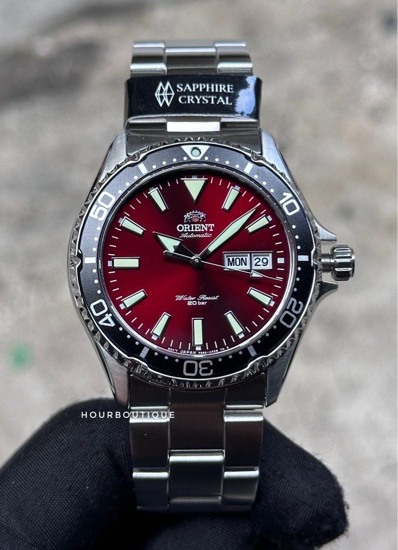 Orient Kamatsu Mako 3 Red Dial Mens Automatic Divers Watch RA-AA0003R