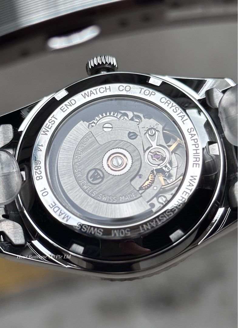Westend Watch Co. Sunburst Blue Dial Day Date Swiss Made Automatic Watch