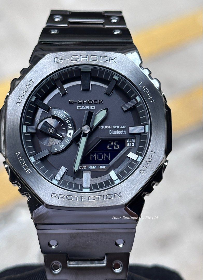 Brand New Casio G-Shock PVD Black CasiOak Tough Solar BlueTooth GM-B2100BD-1AJF