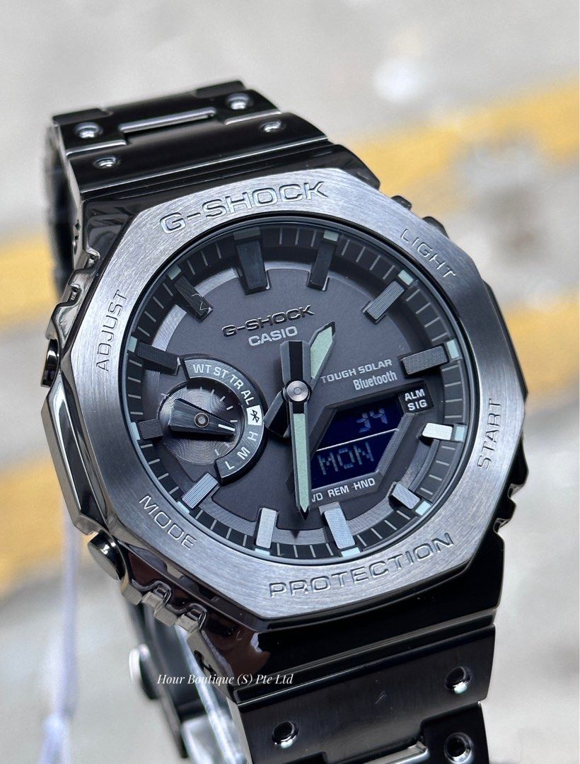 Brand New Casio G-Shock PVD Black CasiOak Tough Solar BlueTooth GM-B2100BD-1AJF