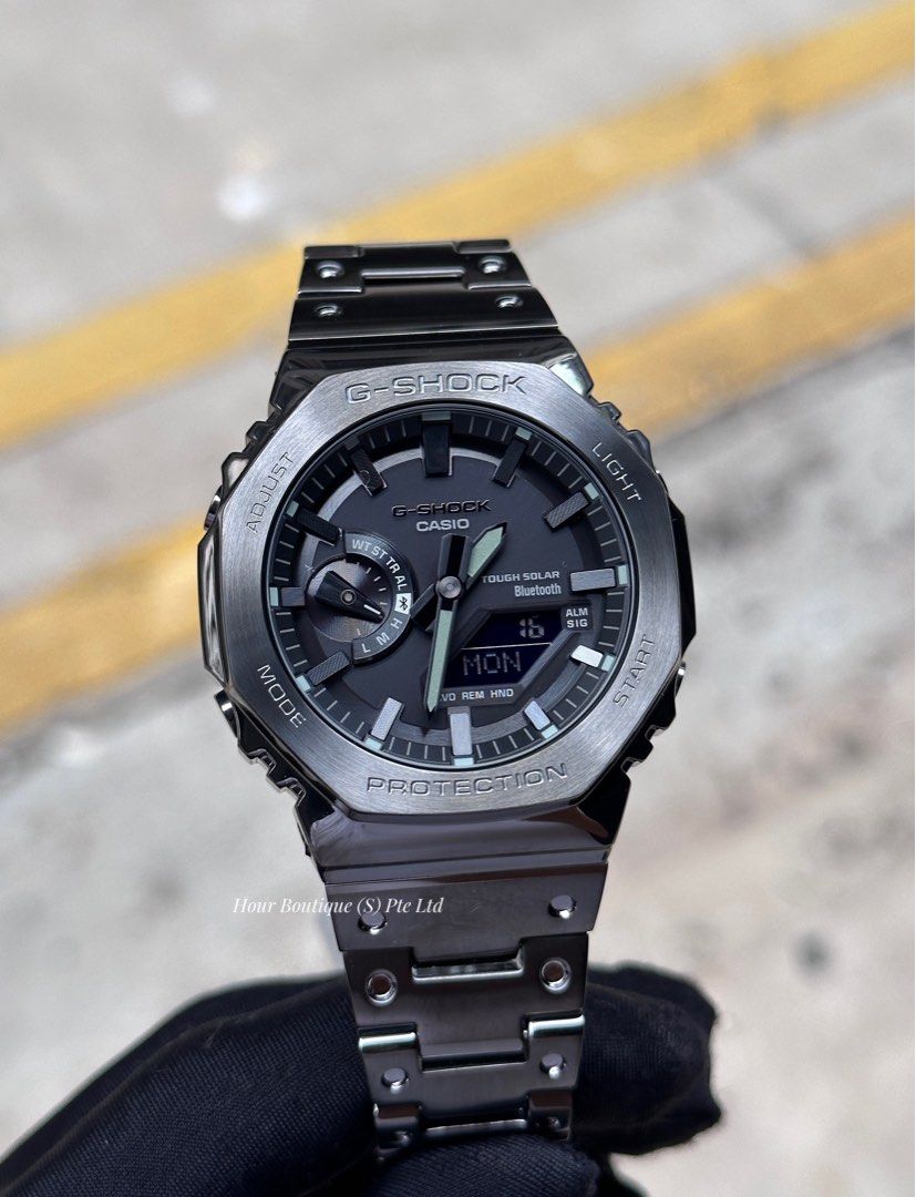 Brand New Casio G-Shock PVD Black CasiOak Tough Solar BlueTooth GM-B2100BD-1AJF