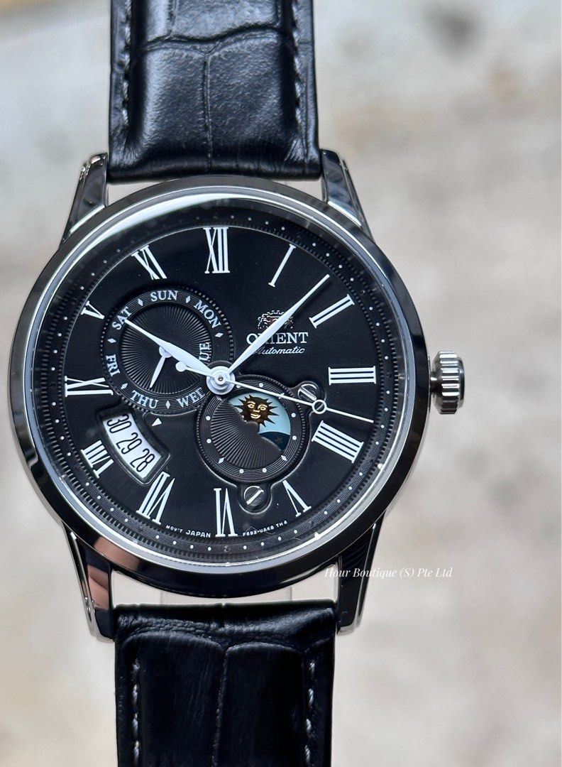 Brand New Orient Sun & Moon Black Dial Sapphire Crystal Automatic Watch