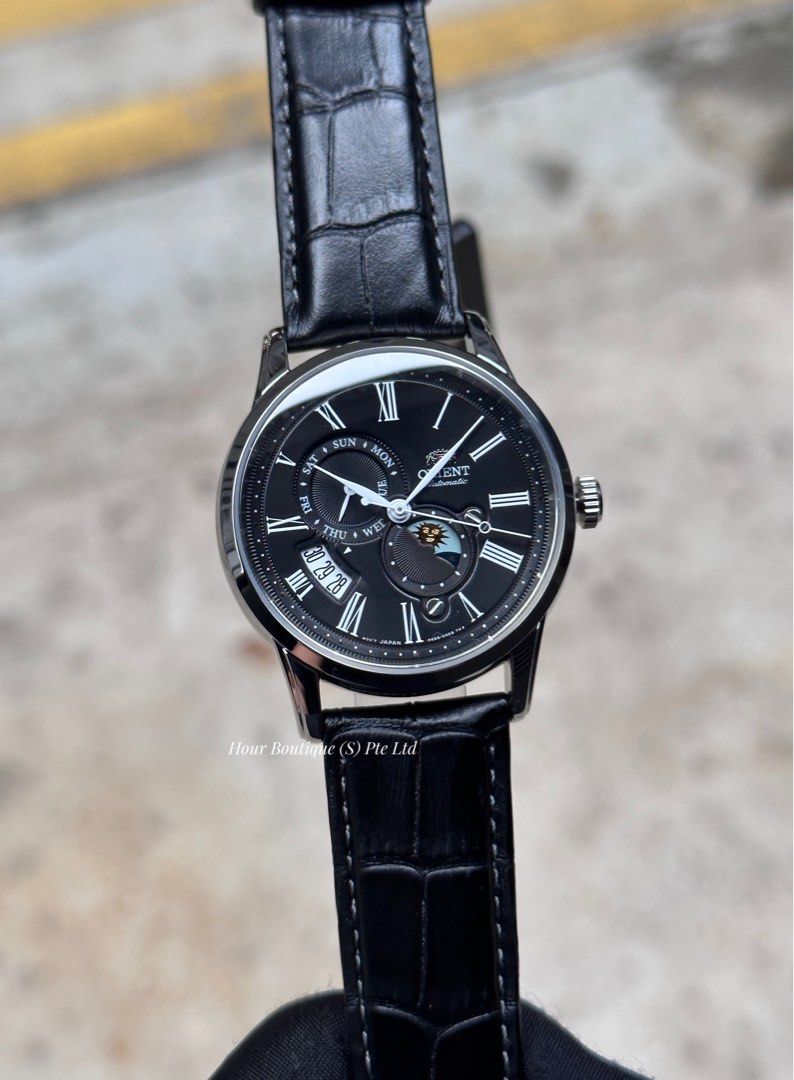Brand New Orient Sun & Moon Black Dial Sapphire Crystal Automatic Watch