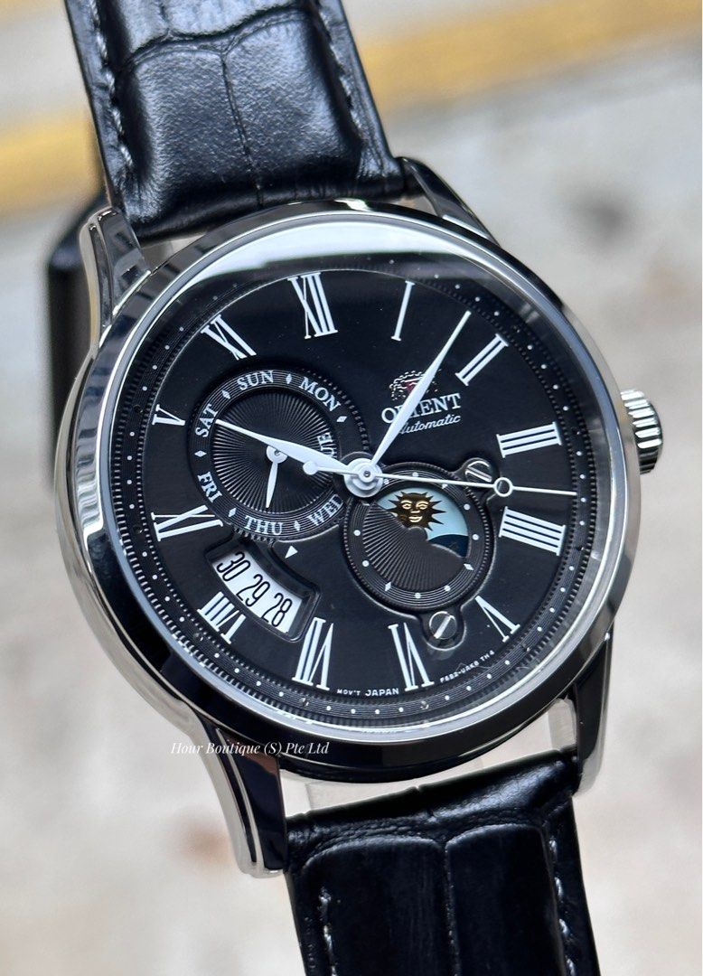 Brand New Orient Sun & Moon Black Dial Sapphire Crystal Automatic Watch