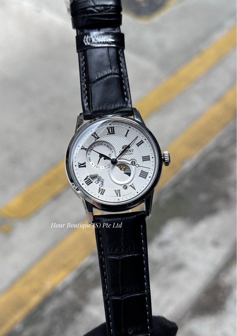Brand New Orient Sun & Moon White Dial Men's Automatic Dress Watch RA-AK0008S