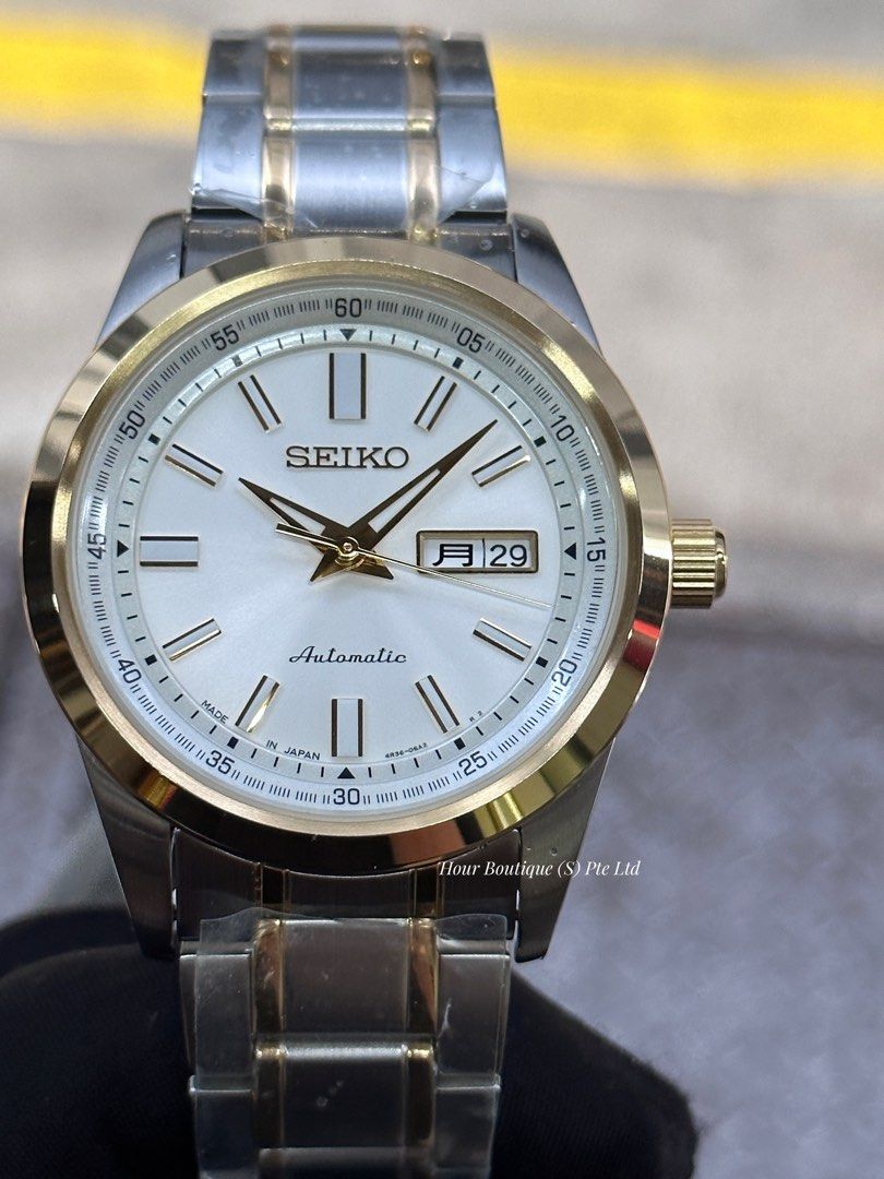 Brand New Seiko Presage Two Tone White Dial Automatic Watch SARV004