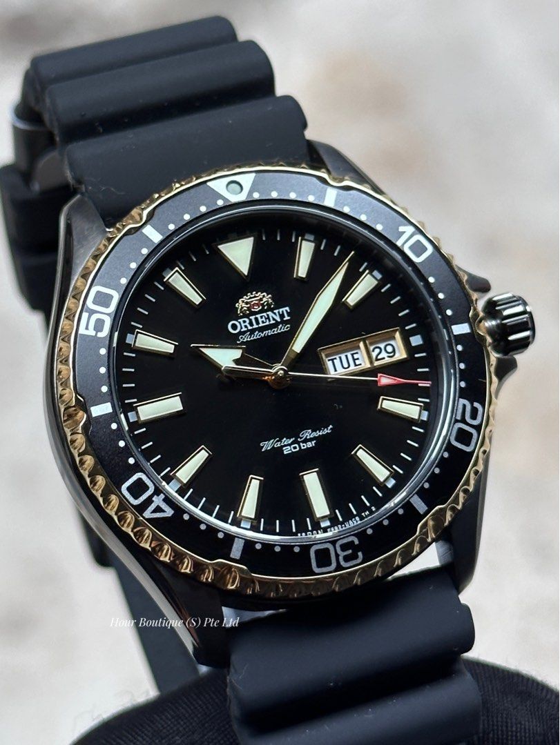 Orient Kamatsu Mako 3 Black Gold Men's Automatic Divers Watch RA-AA0005B