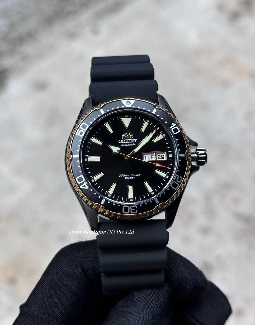 Orient Kamatsu Mako 3 Black Gold Men's Automatic Divers Watch RA-AA0005B