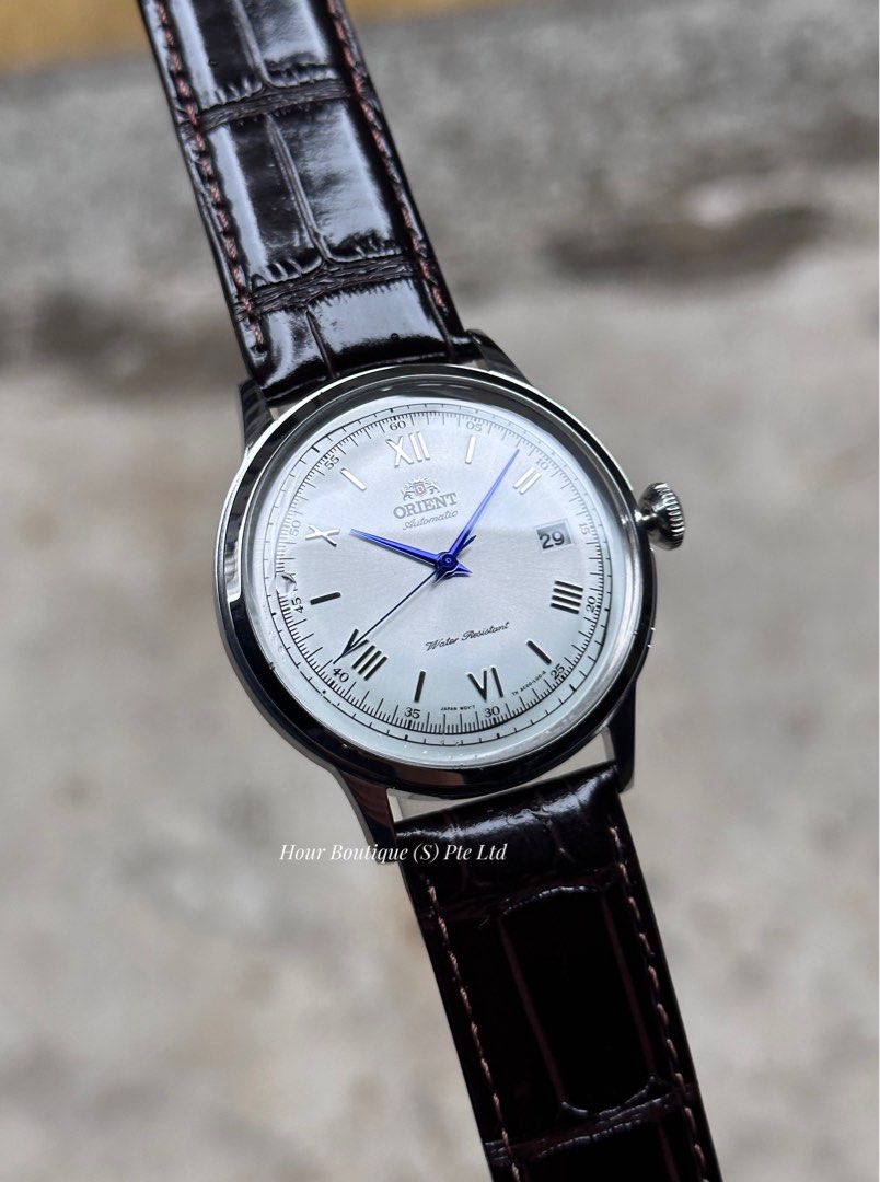 Brand New 100% Authentic Orient Bambino White DIAL Blue Hands Men's Automatic Dress Watch AC00009W