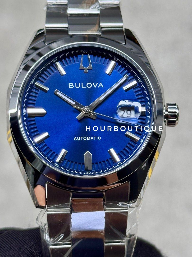 Brand New Bulova Classic Surveyor Dark Blue Dial Automatic Watch 96B436