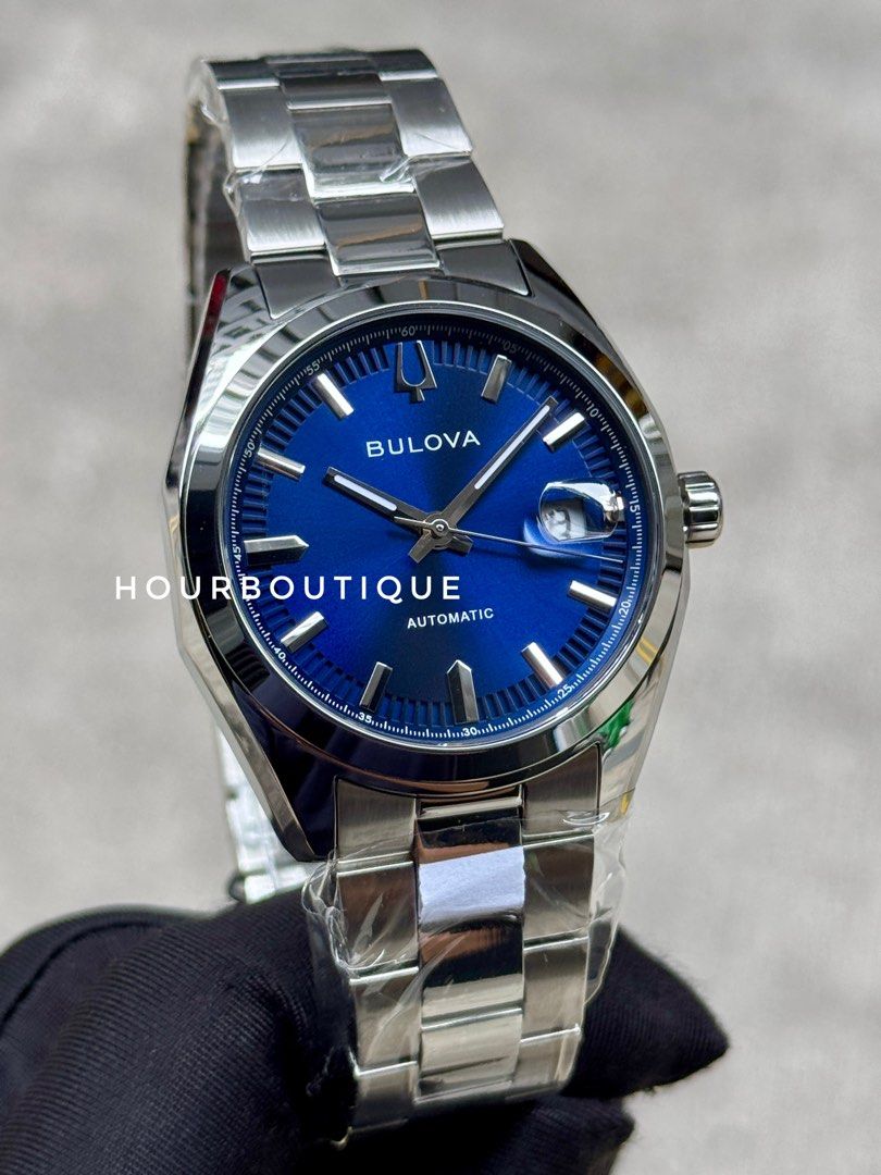 Brand New Bulova Classic Surveyor Dark Blue Dial Automatic Watch 96B436
