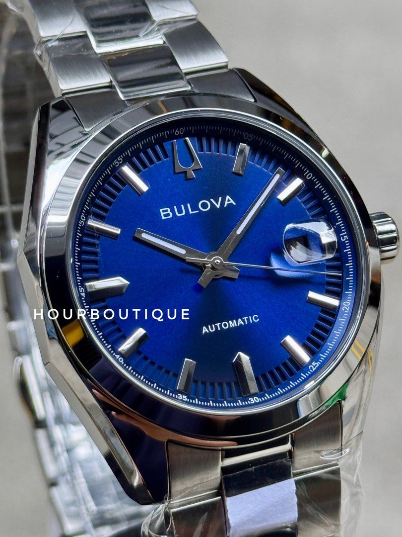 Brand New Bulova Classic Surveyor Dark Blue Dial Automatic Watch 96B436