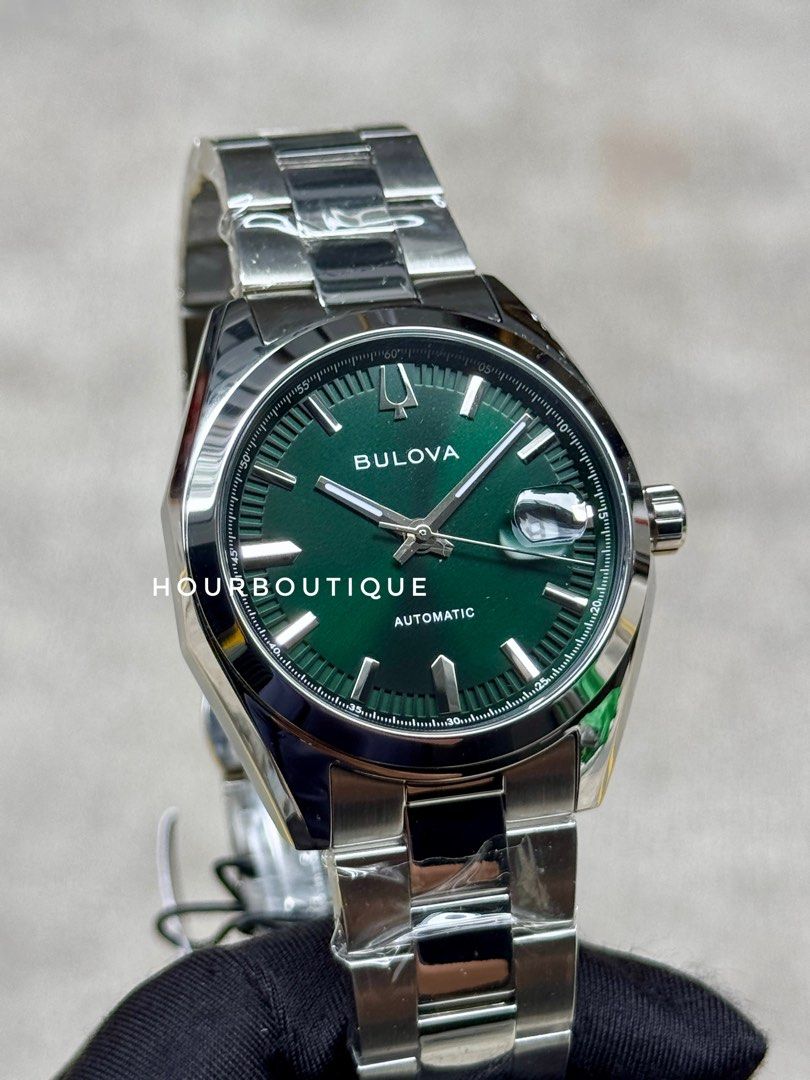 Brand New Bulova Classic Surveyor Forest Green Dial Automatic Watch 96B429