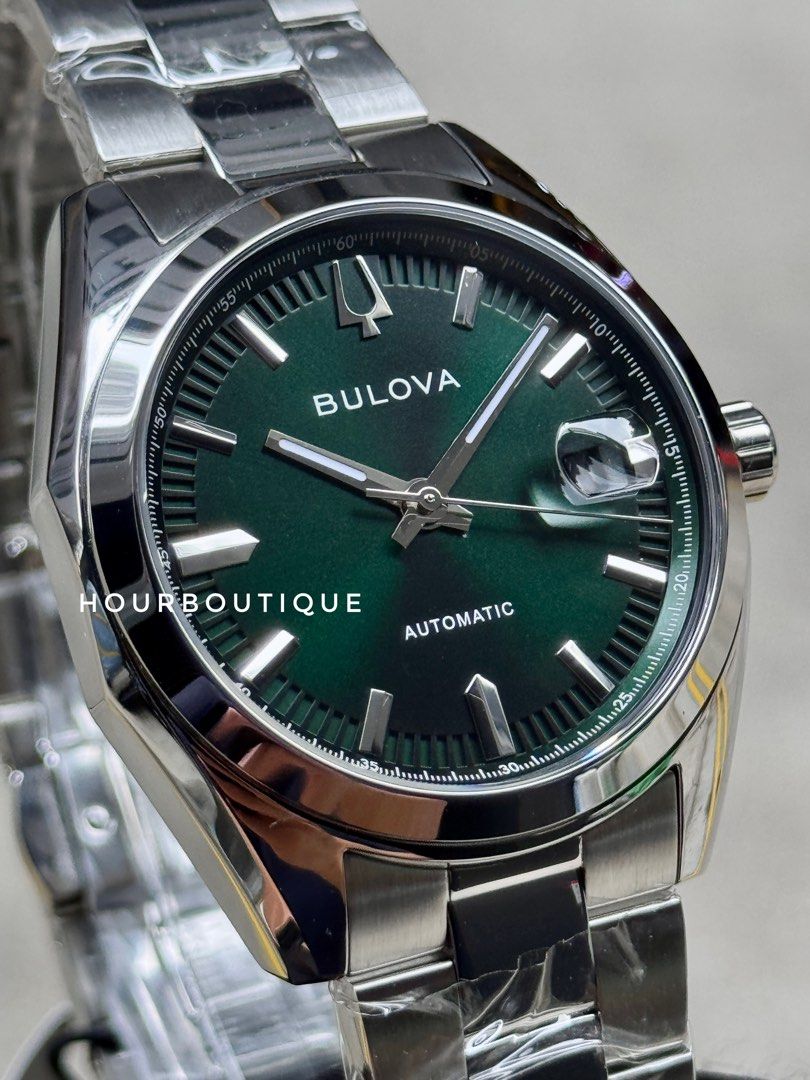 Brand New Bulova Classic Surveyor Forest Green Dial Automatic Watch 96B429