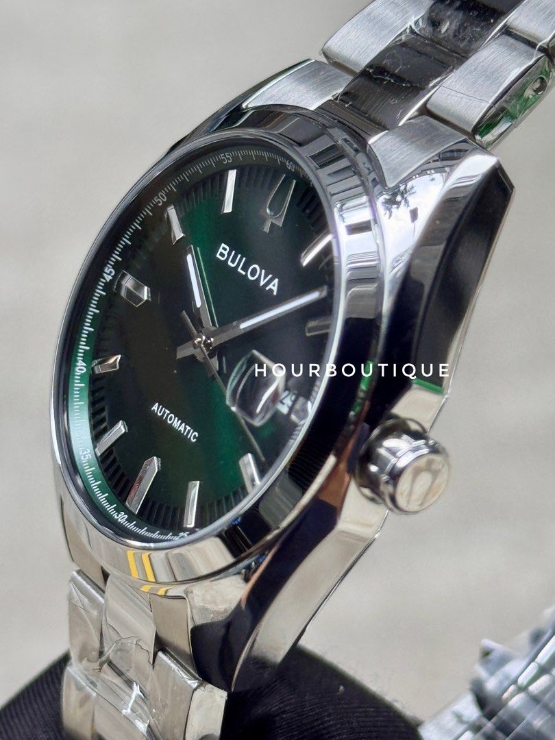 Brand New Bulova Classic Surveyor Forest Green Dial Automatic Watch 96B429
