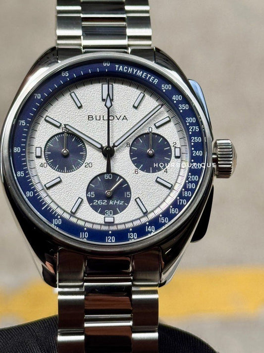 Brand New Bulova Lunar Pilot White Dial Precision Quartz Chronograph Watch