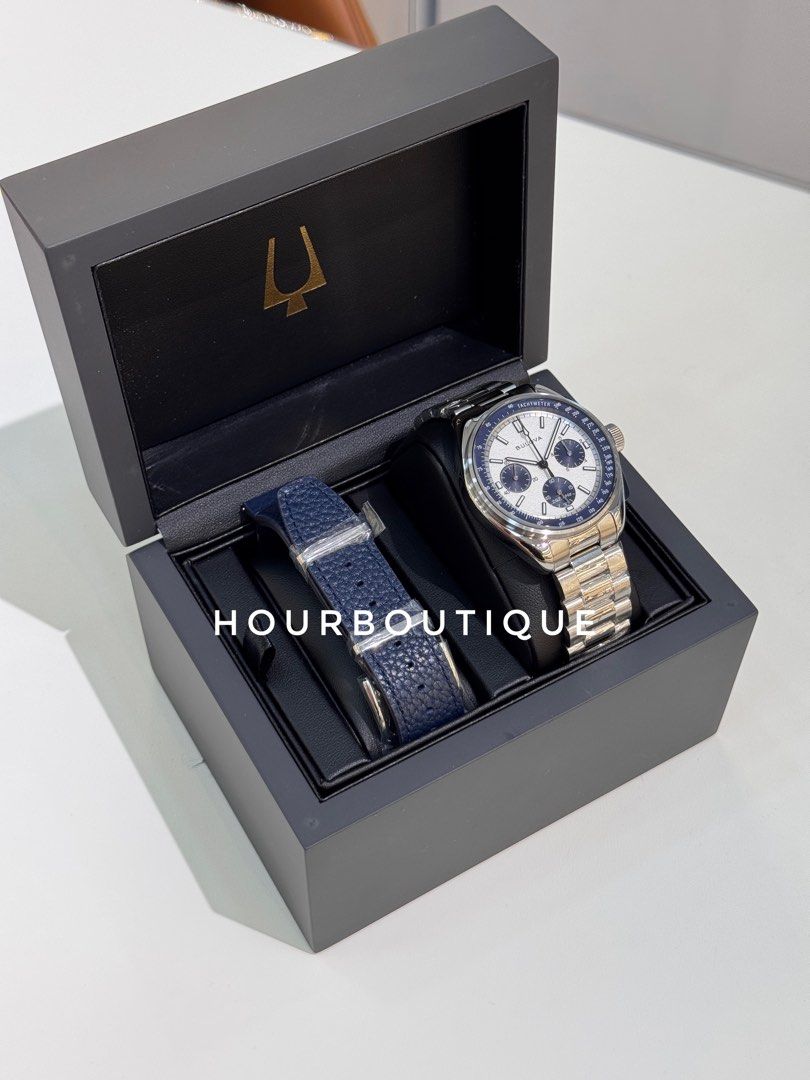Brand New Bulova Lunar Pilot White Dial 262khz Quartz Watch 98K112