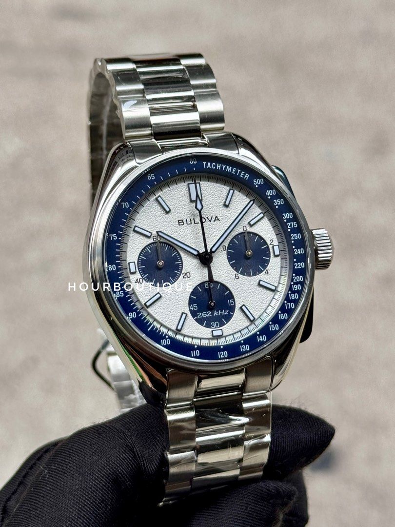 Brand New Bulova Lunar Pilot White Dial 262khz Quartz Watch 98K112
