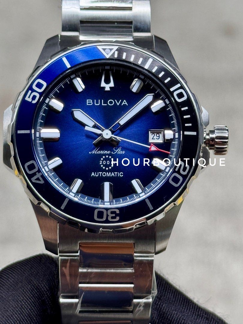 Brand New Bulova Marine Star Blue Dial Automatic Divers Watch 98B466