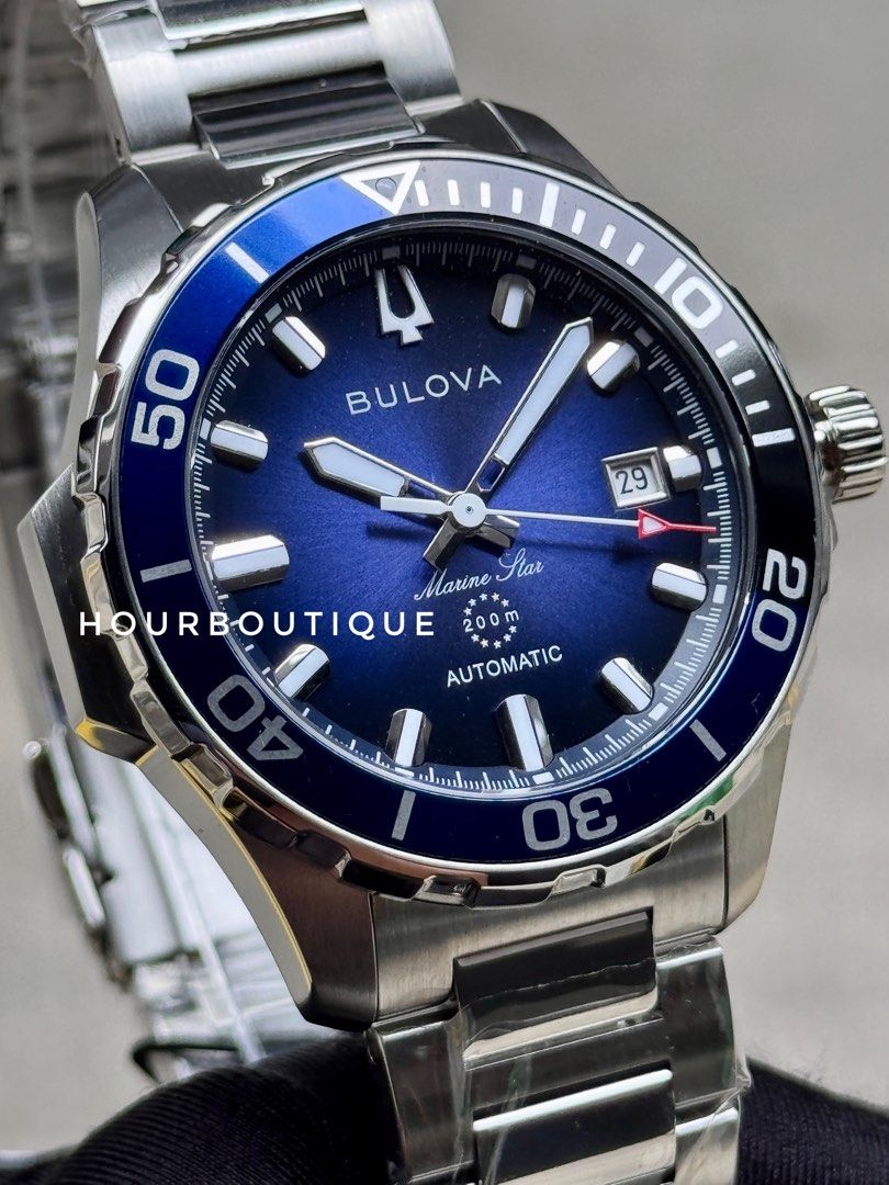 Brand New Bulova Marine Star Blue Dial Automatic Divers Watch 98B466