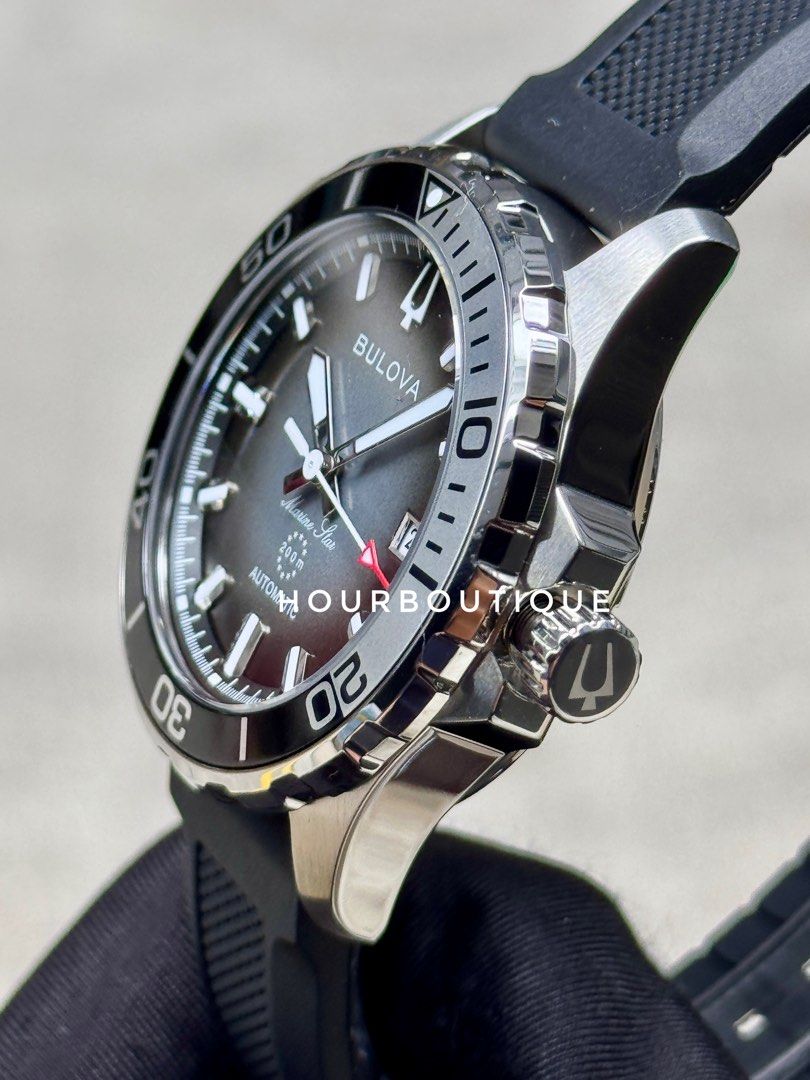 Brand New Bulova Marine Star Gradient Black Dial Automatic Divers Watch 98B465