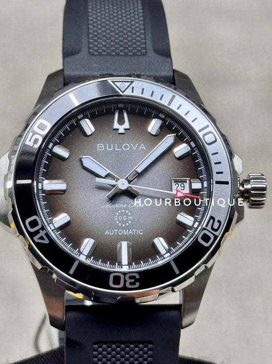 Brand New Bulova Marine Star Gradient Black Dial Automatic Divers Watch 98B465