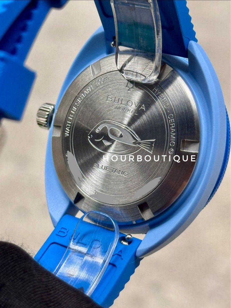 Brand New Bulova Snorkel Blue Tang Fish Quartz Watch 98B445