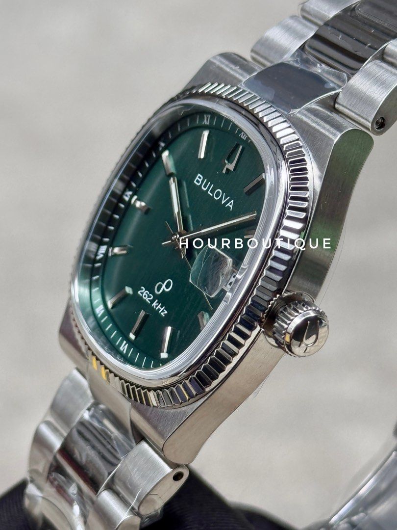 Brand New Bulova Super Seville Green Dial Precisionist Sweeping Hands Quartz Watch 96B439
