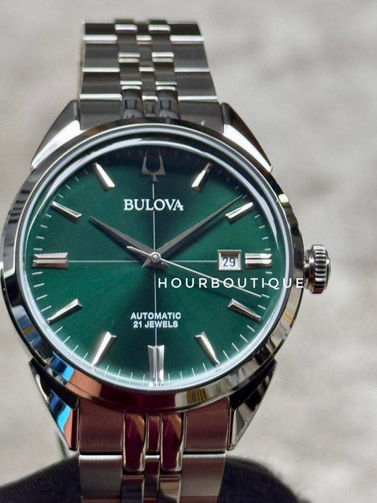 Brand New Bulova Sutton Green Dial Automatic Classic Watch 96B424