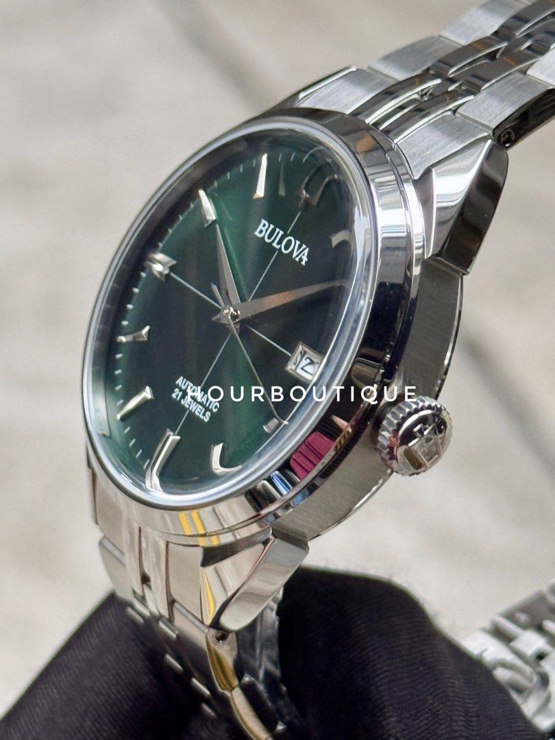 Brand New Bulova Sutton Green Dial Automatic Classic Watch 96B424
